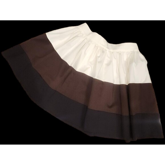 Kate Spade Women’s Pleated Midi Skirt Brown Black Size 6 Side Zip Classic NWT - Picture 8 of 16